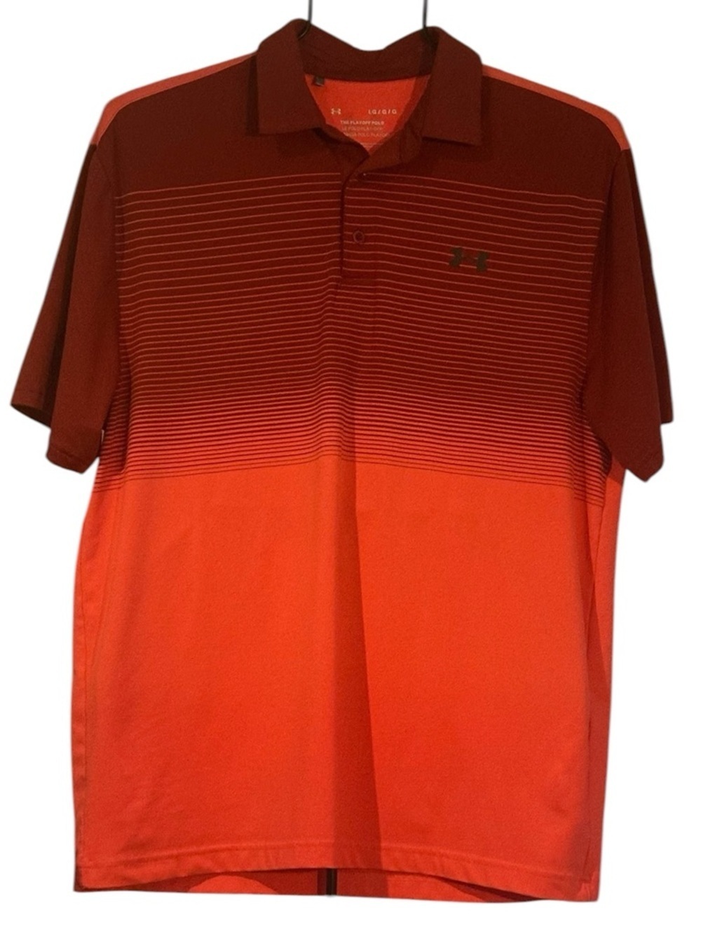 Under Armour The PlaoffRed Polo with Maroon Trim/ LG